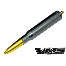 VMS RACING 50 Cal Caliber Gunmetal Gold TIP Bullet Antenna in Heavy Gauge CNC Machined Billet Aluminum Short Compatible with Toyota Tundra