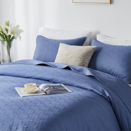 Decoreagy King/Cal King Quilt Set,Bluish Grey Quilt Bedding Set with 2 Pillow Shams,Soft Lightweight Diamond Pattern Bedspread Coverlet,Modern Quilted Comforter for All Season(Bluish Grey,96"x110")