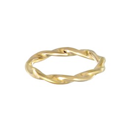 Elli Filigree Stacking Gold Twist Ring, Brass, No Gemstone