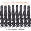 Mscat 12 Inch 8 Packs Pre Stretched French Curly Braiding