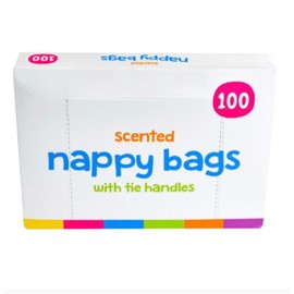 GTMR Scented Nappy Disposal Bags, 100 Count Pack Tie Handle Baby Nappy Changing Disposable Bags | Bin Adult Waste Sacks | Scented For Dog Poo