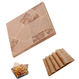 Greaseproof Baking Wrapping Paper 200 Sheets - Multipurpose Food Liner for Cakes, Breads, Sandwiches, Fries, Burgers & Hot Dogs - 22x22 cm Ideal for Baskets and Food Packaging