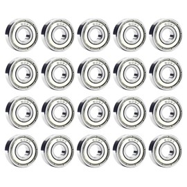Pack of 20 608 Zz Ball Bearings, Ball Bearings, 8 x 22 x 7 mm, Bearing, 608zz Metal Double Shielded Miniature Deep Groove Ball Bearings for DIY, Lathes, Motors, 3D Printers, Milling Machines, Various