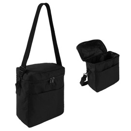 Lyreh 1lb Propane Tank Storage Bag, Oxford Cloth Portable Propane Carry Case to Hold 2 Mini Fuel Cylinders with Detachable Padded Divider Front Pocket Adjustable Shoulder Straps Bag Only