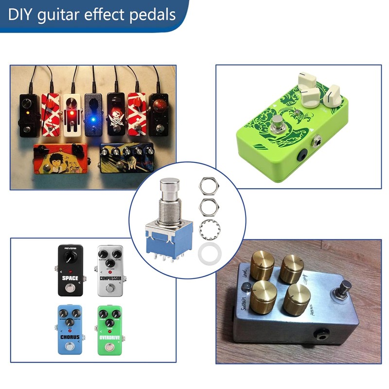 9-Pin 3PDT Guitar Effects Pedal Box Stomp,Foot Pedal Switch Stompbox,True