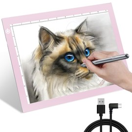 KIVOTAC 9x12 Inch Light Pad, Ultra-Thin USB Powered Tracing Light Board Adjustable Light up Box for Drawing, Weeding Vinyl, Diamond Art, Sketching, Tracing and Animation