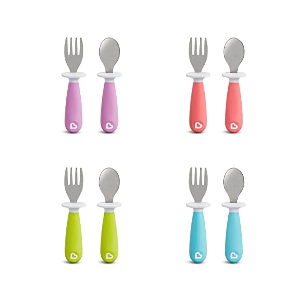 Munchkin Raise Toddler Fork And Spoon Set - (1 Fork & 1 Spoon) Assorted Colours