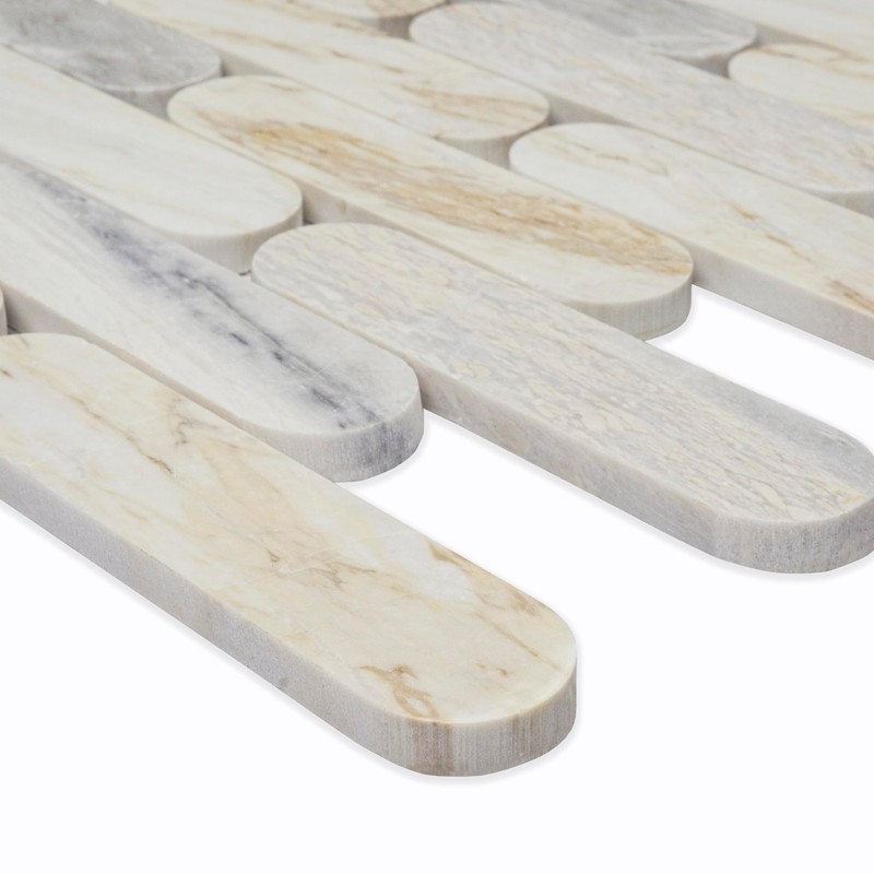 MSI Angora Ellipse Polished Marble Mosaic Floor and Wall Tile