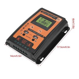 12V/24V 30A/50A/70A Intelligent Solar Panel Contrller MPPT LCD Display Solar Controller Solar Battery Regulator Dual USB Port(30A)