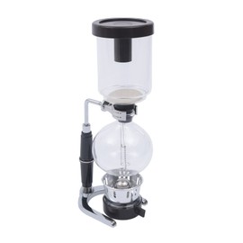 FLYHERO Vacuum Coffee Pot, 5 Cups(500ml), Siphon Syphon Coffee Maker, Borosilicate Glass, Stainless Steel, Black