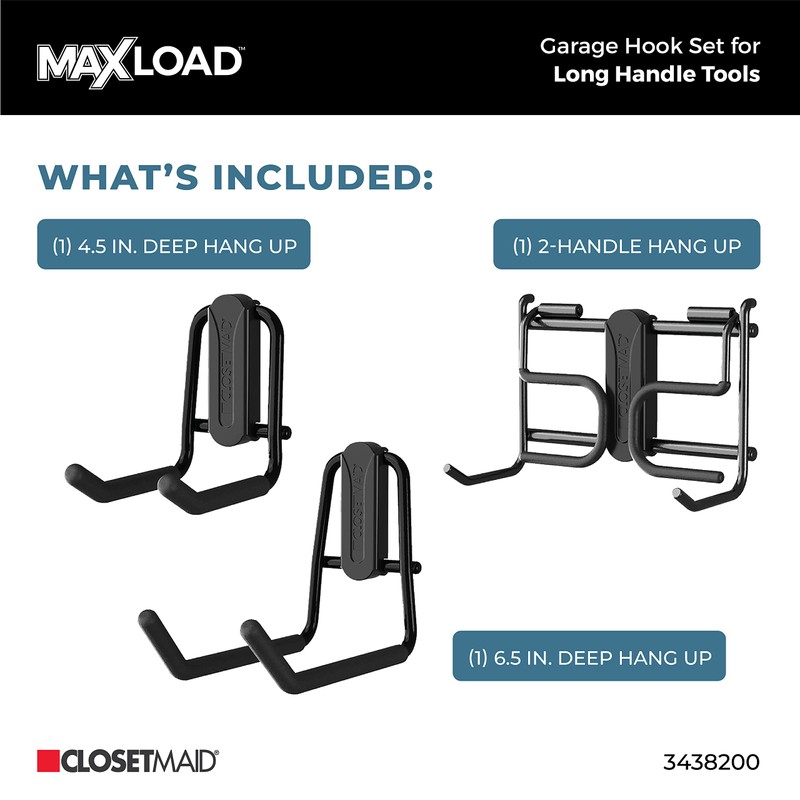 ClosetMaid MaxLoad 3-Pack Garage Hooks & Hangers Wall Mount Heavy