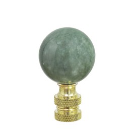 Aspen Creative 24023 Green Faux Marble Ball Finial with Brass Plated Finish, 2" Tall (1 Pack)