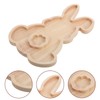 DEARMAMY Easter Bunny Plates Wooden Charcuterie Board Rabbit Serving Platter
