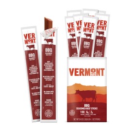 Snack Sticks by Vermont Smoke & Cure – BBQ Seasoned – Beef – Healthy Meat Protein – 1oz Jerky Stick – 24 count carton