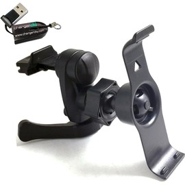 ChargerCity Simple-Lock Air Vent Holder Mount w/Dedicated Garmin GPS Bracket Cradle for Nuvi 50LM 50 LM LMT LMTHD GPS (Compatible with both horizontal and vertical vent)Includes Free ChargerCity Micro SD Memory Card Reader & Direct Manufacture Replacemen