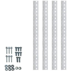 DURA-LIFT 1-1/8 in. x 24 in. Galvanized 14-Gauge Steel Punched Angle Iron Bracket & Mounting Hardware (4-Pack)