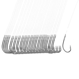 COMOK 20Inch Long Metal Fishing 0.4mm Leaders Line Tackle Fish Hooks 120Pcs