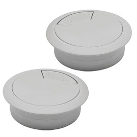 Desk Grommet 2-1/16" (53 mm), Desk Cord Hole Cover, Cable Grommet ABS Plastic, Desk Hole Grommet for Office and Home Table Cable, Detachable Adjustable Cable Cord Organizer (Light Grey 2 Pcs)
