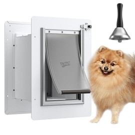 Pet Door for Wall - Steel Frame, Telescoping Tunnel & Double Silicone Flaps Dog Door, Cat Doors with Secure Lock (Cat Up to 10 lbs) - Small