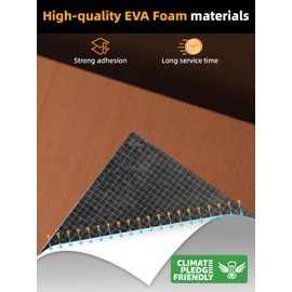 FOCEAN Boat Flooring EVA Foam Boat Decking Marine Flooring Brushed Texture Marine Mats for Boats Yacht Kayak RV 94.5"x23.6", Brown with Black Back