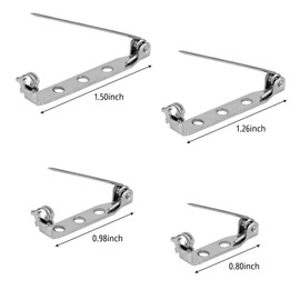 100 Pcs Brooch Pins, 4-Size Pack of Safty Pins, Silver Bar Pins Secure Back Clasp With Back Bar Fastener (100)