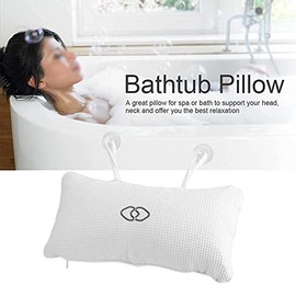 FTVOGUE FTVOGUE Bath Pillow Non-Slip Bath Tub Pillow Rest Bathtub Spa Pillow Head Neck Support with Suction Cups for Bathtub