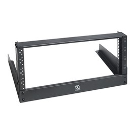 RIVECO 4u Tabletop Rack for Audio & Network, Desktop Rack Shelf Open Frame Sound Recording Shelf, Tappered Holes Black 2 Post