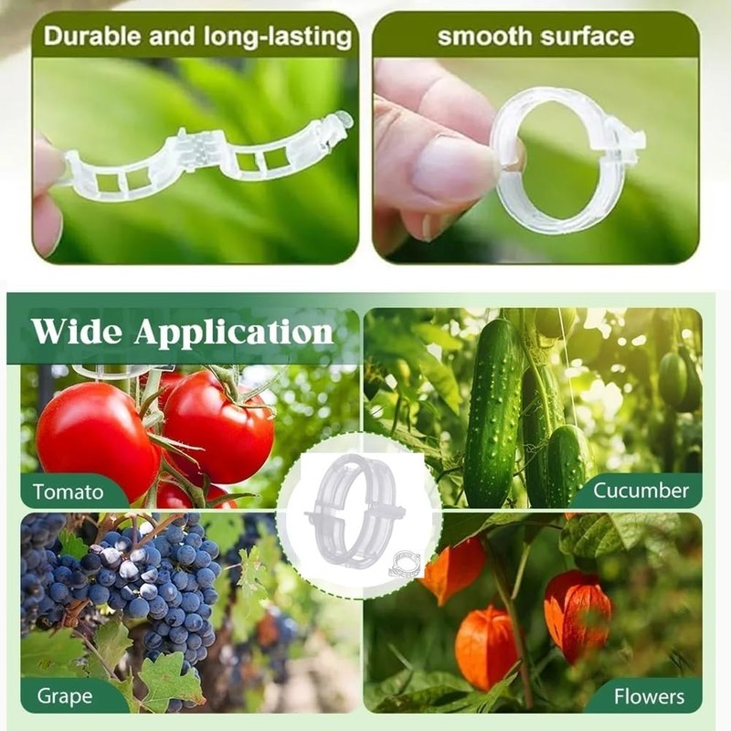 Plant Support Clips 50pcs Reusable Tomato Clips Plastic Trellis Clips