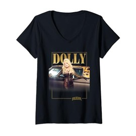 Womens Dolly Parton Rockstar Gold V-Neck T-Shirt