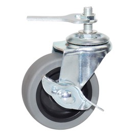 Caster Wheels, 3 Inch Heavy Duty Casters Threaded Stem Casters No Noise Swivel Casters Set of 4 Locking Castor Wheels for Funiture, Workbench, Carts (3 Inch, Metric Size M10-1.50×25mm)