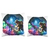 Bear Exploring A Cave With Shining Crystals. Backpack Throw Pillow