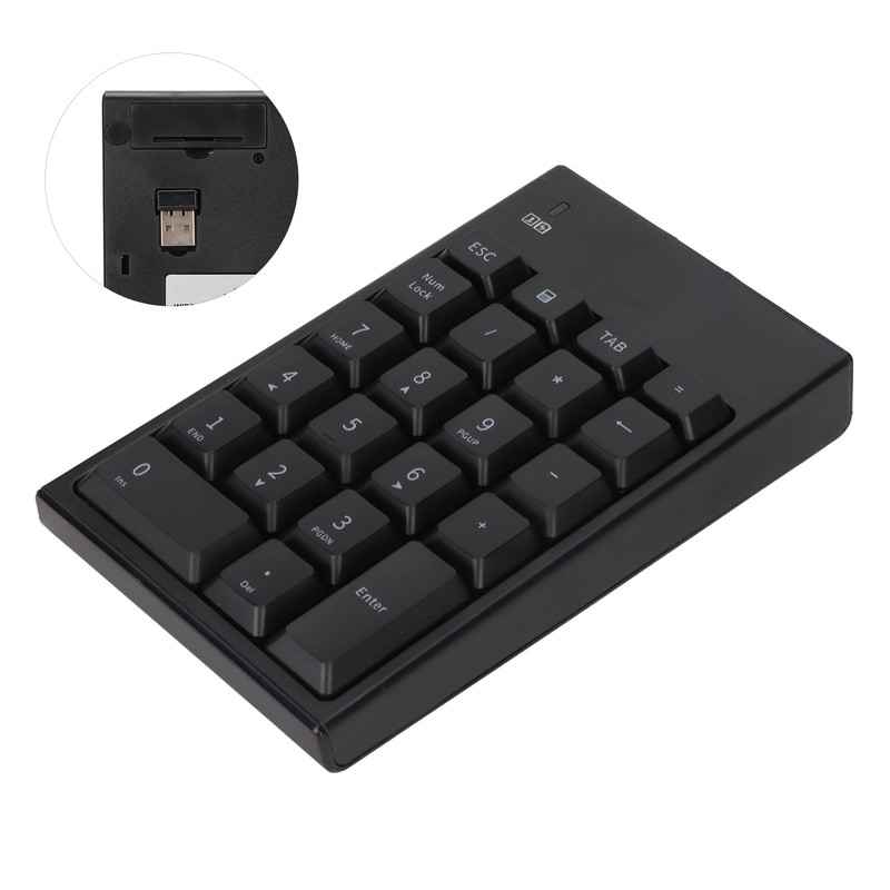 Number Pad 2.4GHz Wireless 22 Keys Delay Free Portable Black