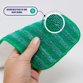 Don Aslett's Microfiber Mop Pad Set of 3 | Compatible with 12" Mop Base | Machine Washable | Bathroom or Kitchen | Suitable for All Floor Types Including Laminate, Hardwood, and Tile