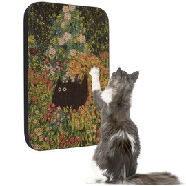 LESISSMER Art Cat Scratcher, Wall-Mountable Cat Scratching Board, Cat Wall Scratcher 16.7x11x1 Inch Cat Scratch Pad and Cat Scratchers for Indoor Cats Toy Furniture Protector（Flower Garden）