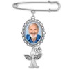 Memorial Wedding Bouquet Photo Charm Pin with Guardian Angel for