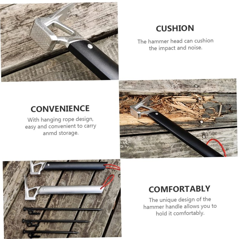 WOONEKY Outdoor Camping Hammer Portable Metal Nail Puller with Aluminum