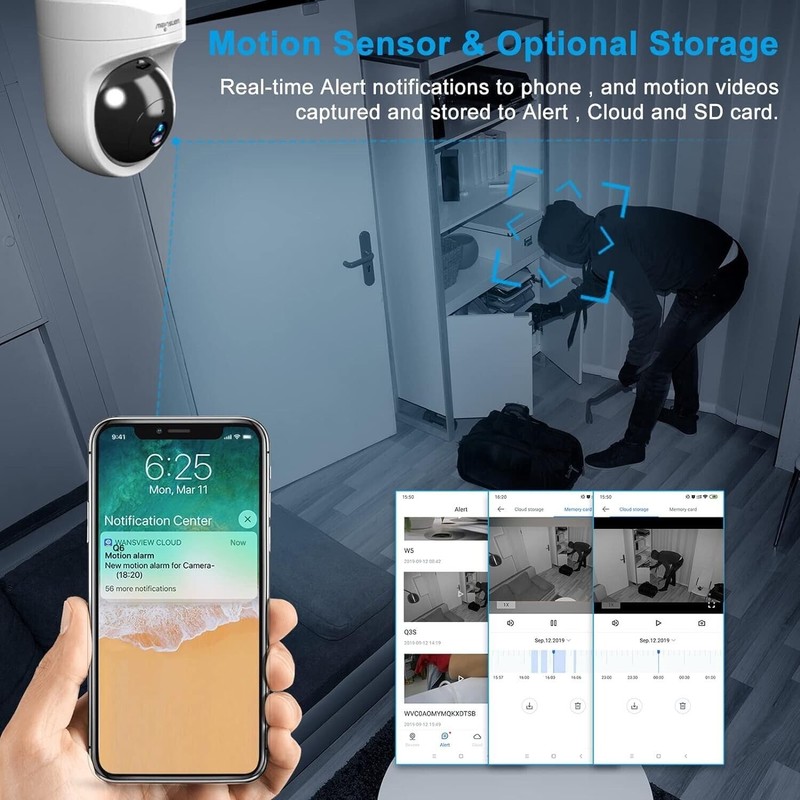Faleemi Baby Monitor Camera, 1080 Wireless Security Camera for Home,