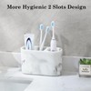 Luxspire Toothbrush Holder, 2 Slots Toothbrush and Toothpaste Holdersfor Bathrooms,