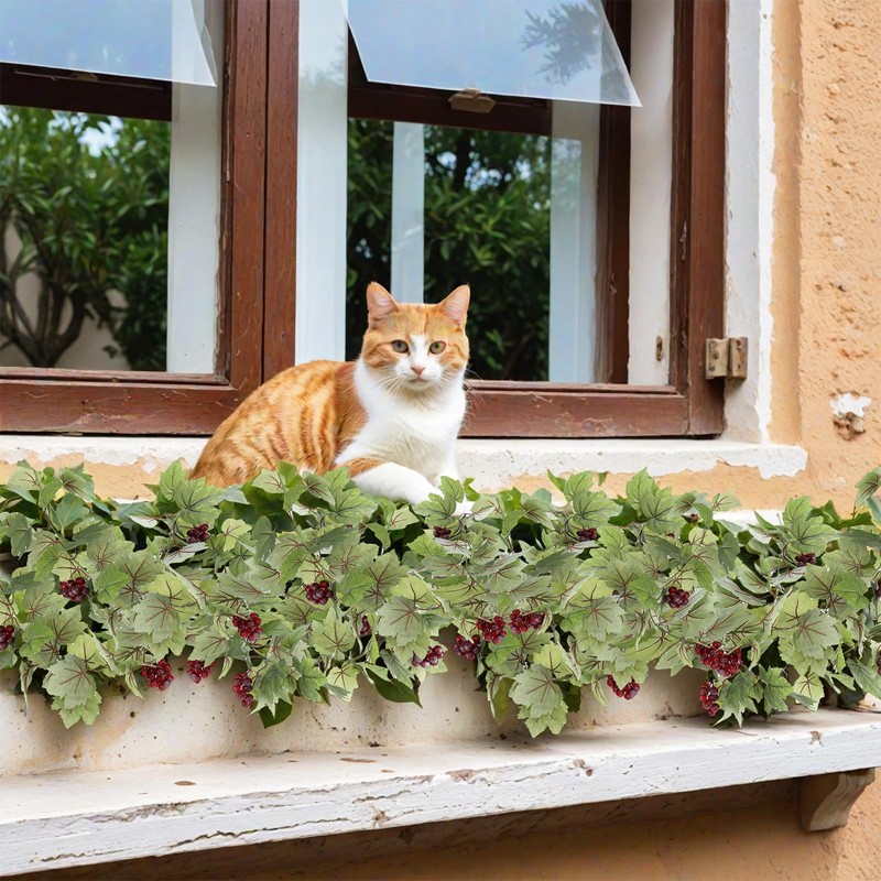 SENCOS Artificial Grape Vine Leaf Garland Plant with 5 Strings