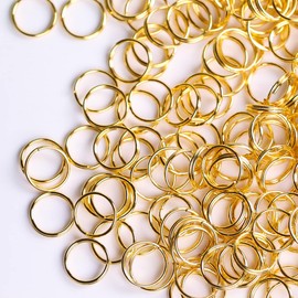 redchocol8® Set of 100, 10mm Gold Small Round Split Rings Double Loop Jump Rings Linking Ring Jewel