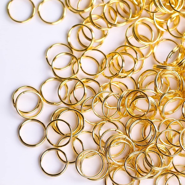 redchocol8® Set of 100, 10mm Gold Small Round Split Rings