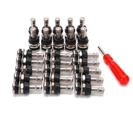 OTAUPRS 25 PCS TR416 Metal Valve Stems, Bolt in Tire Valve Stem, High Pressure Valve Stems Outer Mount Fits 0.453" and 0.625" Rim Holes 1 1/2" Long,with Tire Valve Core Tool