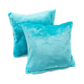 MALIKA Set of 2 Cashmere Touch Fleece Cushion Covers Sofa Cushion Cover Couch Cushion Cover Size: 2 x 80 x 80 cm, Design: Petrol