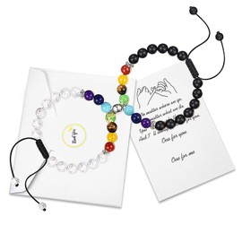 Free Space Couples Magnetic Mutual Attraction Bracelet Bead Bracelet Best Matching Bracelets Lover Relationship Jewellery Gift for Women Men (7 Chakra)