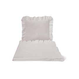 balbina Muslin Duvet Set, 2-Piece Set for Children, Breathable & Machine Washable, No Filling, 80 x 80 cm Baby Blanket with 35 x 40 cm Pillow, Light Beige