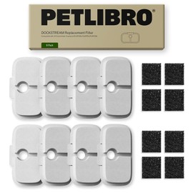 PETLIBRO Cat Water Fountain Filter Replacement, 8 Packs Pet Fountain Filter & Sponges for Dockstream WF106/WF116/WF105/WF115/WF005/WF305, 4 Months Set Easy-Swap PETLIBRO Cat Water Dispenser Filter