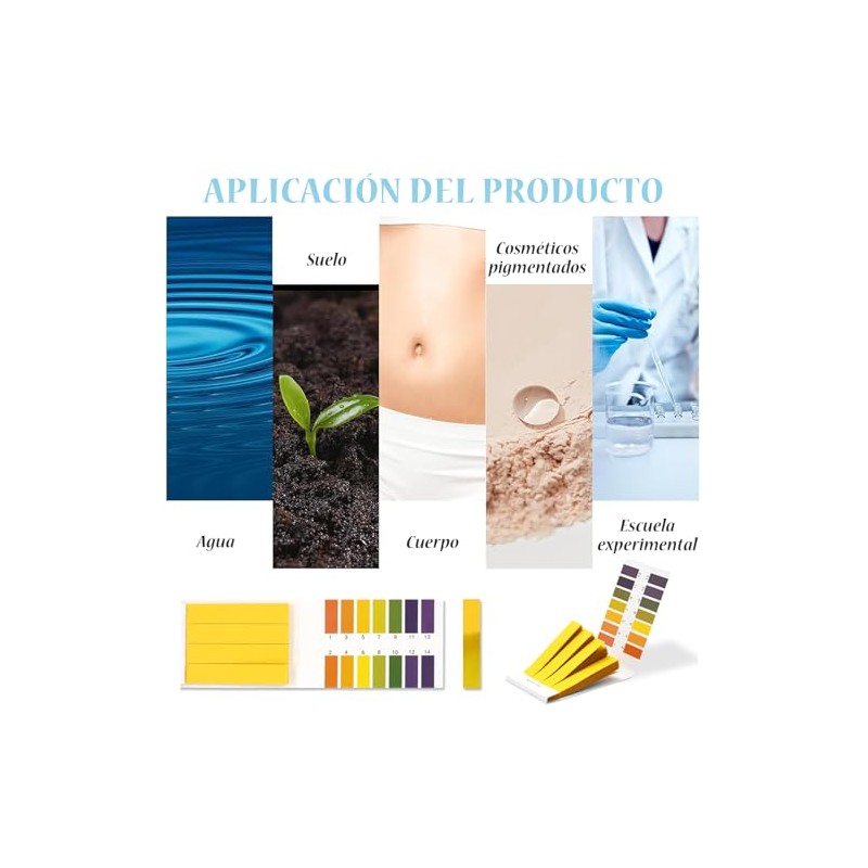 Papel de Prueba de PH, 400 Hojas, PH 1-14