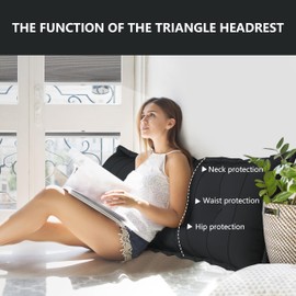 Johnear Bolster Pillow Headboard Backrest Pillow Large Daybed Cushion Lumber Back Pad Support Positioning Sofa Bed Rest Reading Pillow （Black, 59 x 3 x 20 inches）