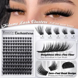 Wispy Lash Clusters Enchantress Eyelash Clusters 10-18mm Fluffy Cluster Eyelash Extensions CD-Curly Faux Mink Cluster Lashes for Comfortable Wear Natural Individual Lashes with Ultra-Soft Band