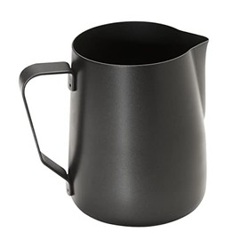 APS 10334 Milk Jug - High Quality Non-Stick Stainless Steel Milk Jug - Perfect for Making Milk Foam Universal Jug Black 350 ml